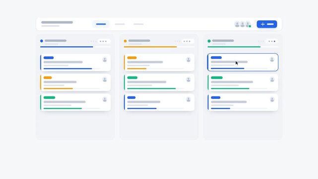 Animated Kanban Board With Cursor Dragging Task Card