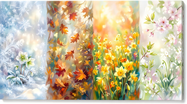 A vibrant and colorful abstract expression of the changing seasons and nature