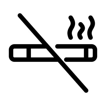 No Smoking Cigarette Prohibition Line Icon