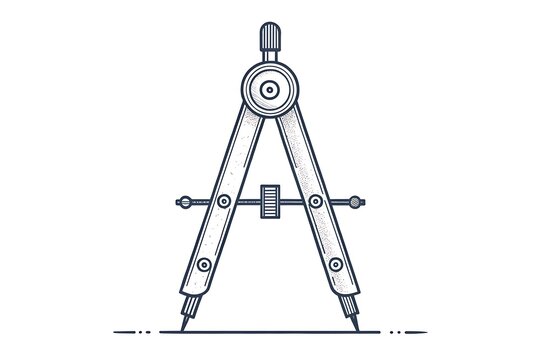 Classic drafting compass drawing geometric shapes on paper