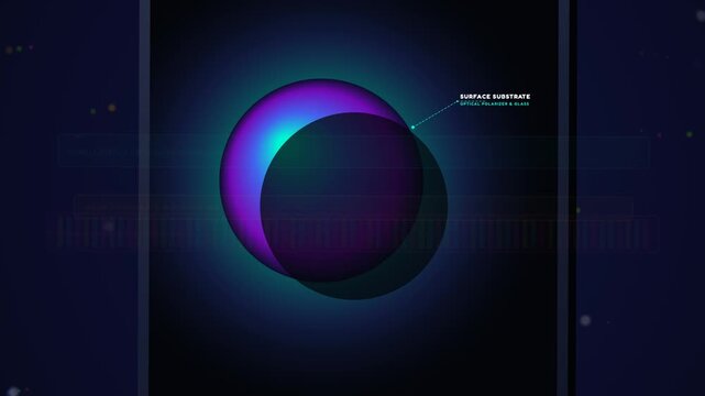 Technical animation explaining OLED vs traditional backlit display technology, detailing organic sub-pixel true black contrast compared to photon leakage in LCD screens