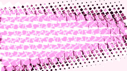 Fototapeta premium Wavy halftone pattern with pink and white squares on a light pink background, creating a soft, textured effect for backgrounds isolated on a transparent background