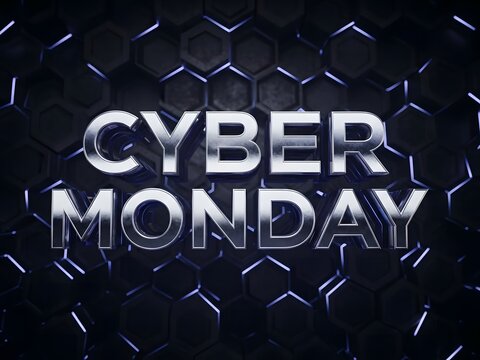 Cyber monday text effect with digital sparkles