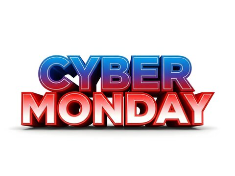 Cyber monday text in vibrant neon colors