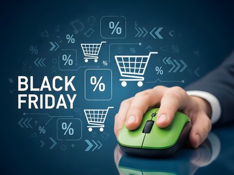 Hand shopping online on black friday deal