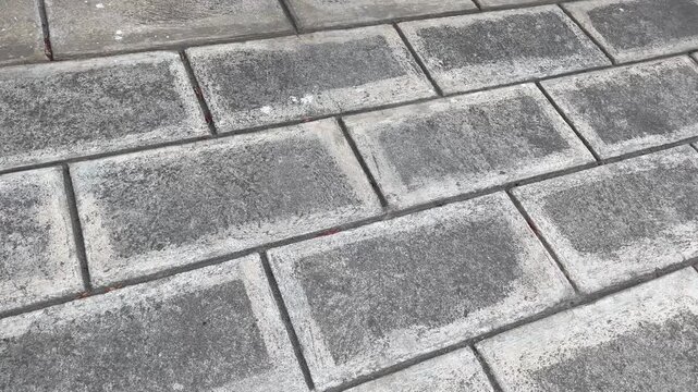 Damp concrete paving blocks texture background