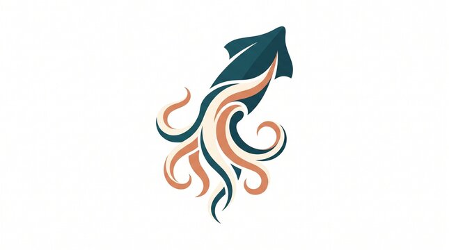 Stylized illustration of a squid with flowing tentacles, representing marine life and ocean exploration.