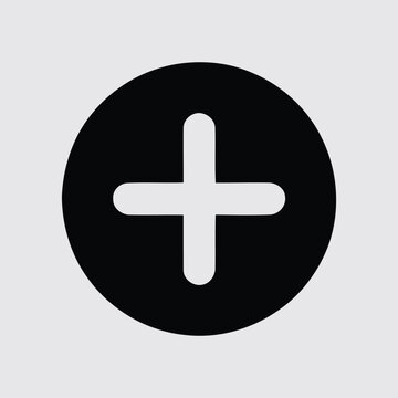 Plus icon with round button for add new item and create symbol vector illustration
