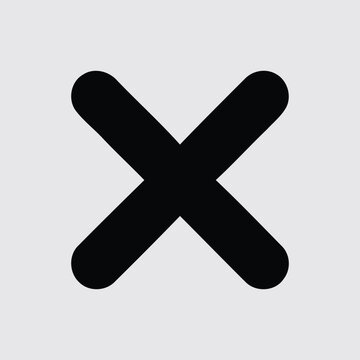 Close icon with cross mark symbol for delete cancel and exit button vector illustration