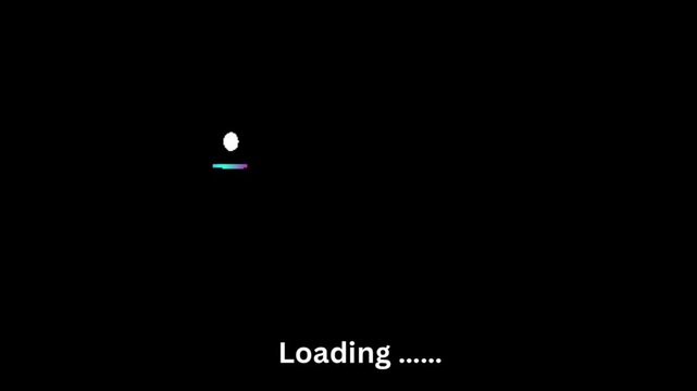 Neon Ring Loading Animation with Bouncing Ball on Black Background