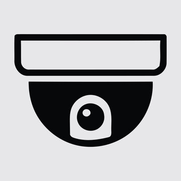 CCTV dome camera icon, security surveillance and monitoring system symbol
