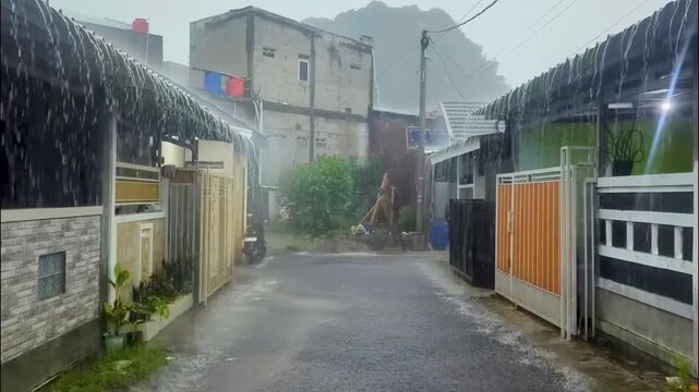 Heavy rains in India.
