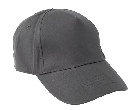 Gray baseball cap placed on a flat surface
