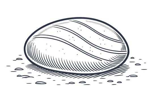 Single walnut resting on a textured surface with water droplets