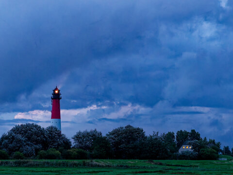 Leuchtturm auf Pellworm in der D&auml;mmerung