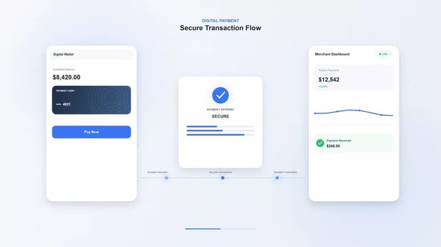 Digital Payment Secure Transaction Flow Animation