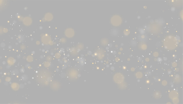 Orange and white light particles float over a black background. The lights vary in size and blur, creating a soft bokeh effect. This image is ideal for festive or abstract digital designs.