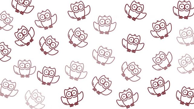 cute owl pattern with doodle style