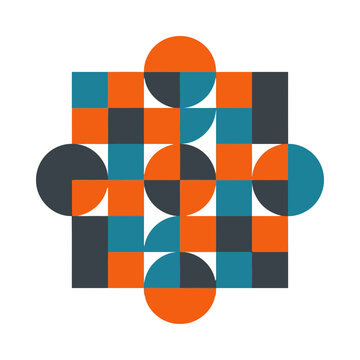 Geometric pattern with circles and squares