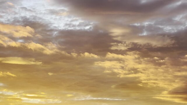 Slow Drifting Colored Orange Cloud Cover