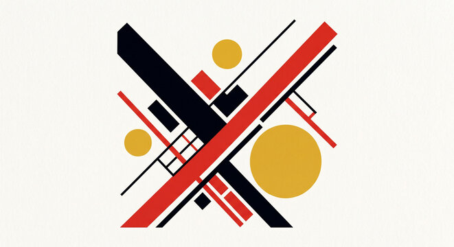Abstract Bauhaus Constructivist Diagonal Typographic Poster Background
