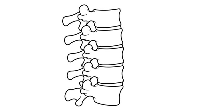 Spine Vertebrae Bones Anatomy white background.