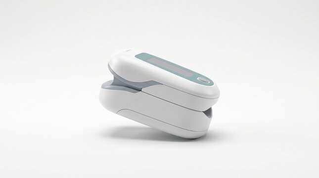 Fingertip Pulse Oximeter Medical Device Isolated on White