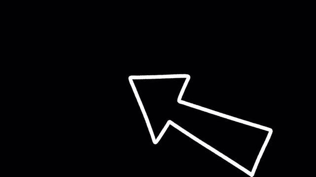 2D Hand Drawn Upward Pointer Arrow Animation Frame by Frame Overlay with Transparent Background Alpha Channel