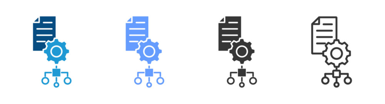 Algorithm icon set multiple style collection	
