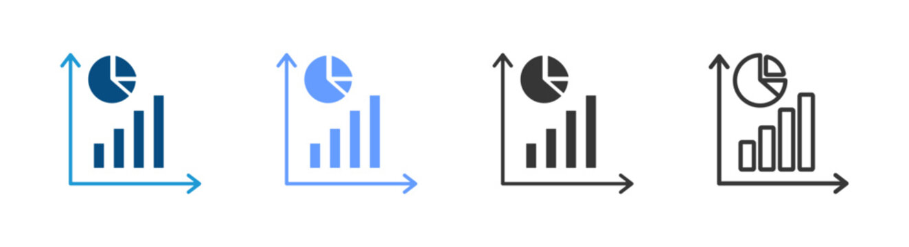 Chart icon set multiple style collection	
