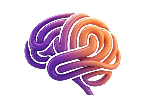 Generative ai brain illustration with vibrant colors and smooth gradients