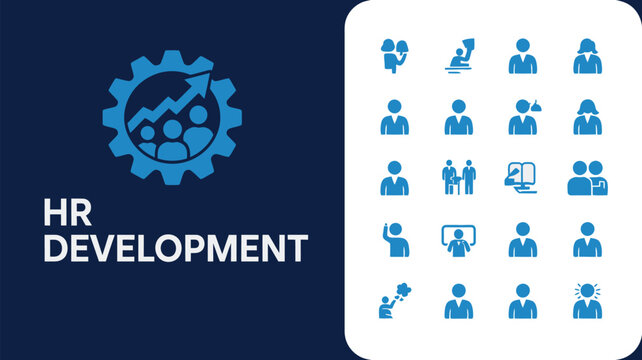 Workforce Planning and HR Development, Vector Design and Illustration Featuring Employee Training Recruitment and Teamwork Icon Set