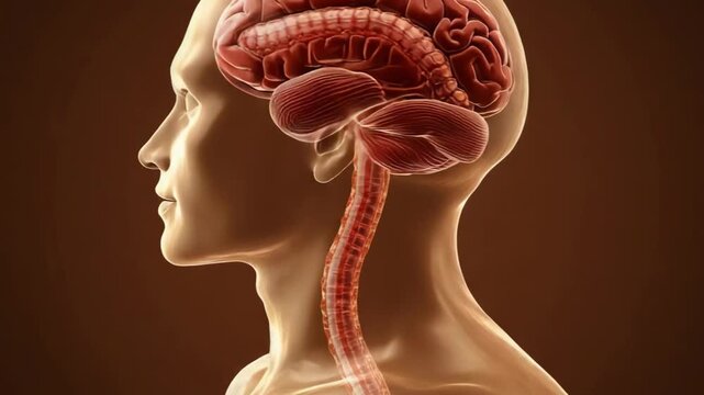 selective focus Taenia solium larvae migrating through human brain medical animation video