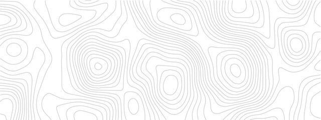 Fototapeta premium Minimalist topography map pattern with thin gray contour lines on white background topographic map abstract geography
