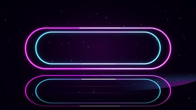 Futuristic Neon Pill Frame Lower Third Glowing Border Loop