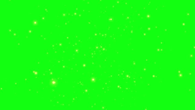 Golden Confetti Falling and Fluttering on Chroma Key Green Screen