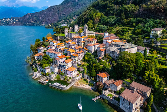 View of Corenno Plinio near Dervio by Lake Como, Italy
