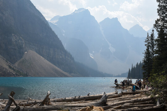 View at lake Moraine on Banff national park, Canada