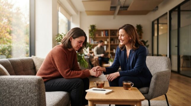 Collaborating Business Women Signing Agreement in Modern Office
