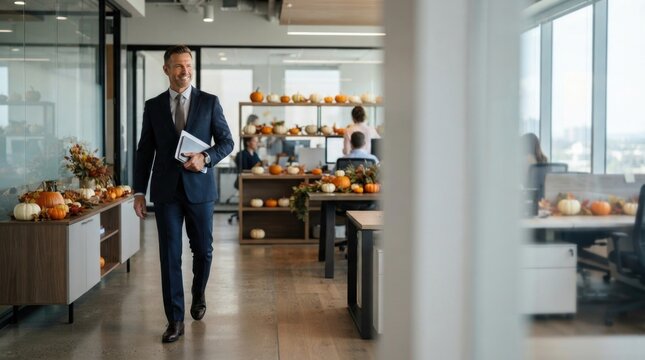 Professional Businessman in Modern Corporate Office Setting