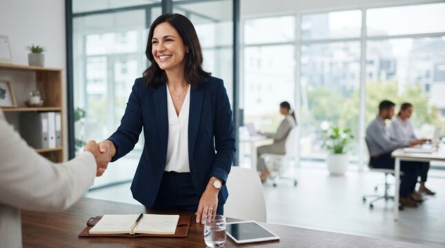 Professional Woman and Man Collaborating in Modern Office Setting