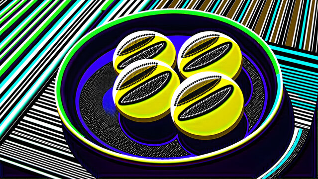 サイバーパンクな丸いお菓子