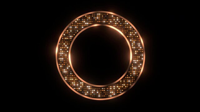 circle glitter celebration animation golden light element