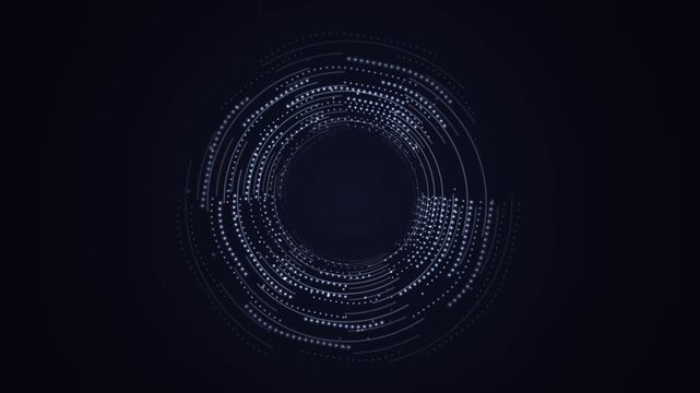 Futuristic digital glowing circular pattern on dark background