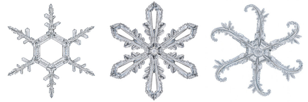 Snowflake ice crystal winter snow frost glace pattern texture blue white cold geometry hexagonal nature