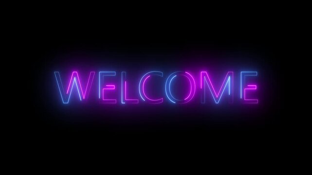 welcome neon animated text welcome sign oadvertising neon cafe karaoke live music animation text icon on a black screen