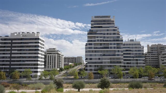 Modern Residential District with Contemporary Apartment Buildings
