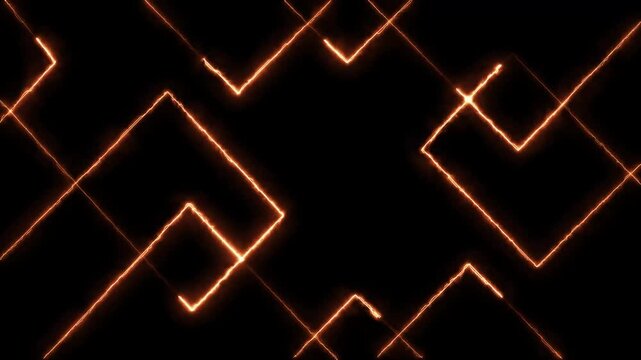 vibrant abstract background featuring dynamic neon line patterns . Neon orange laser lines animation 4k video animation