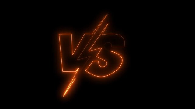 glow neon VS versus bars icon animation . Versus vs bars icon. vs game match team challenge sign symb