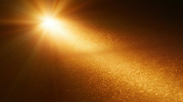 Golden Sun Rays on a Luminous Gold Background